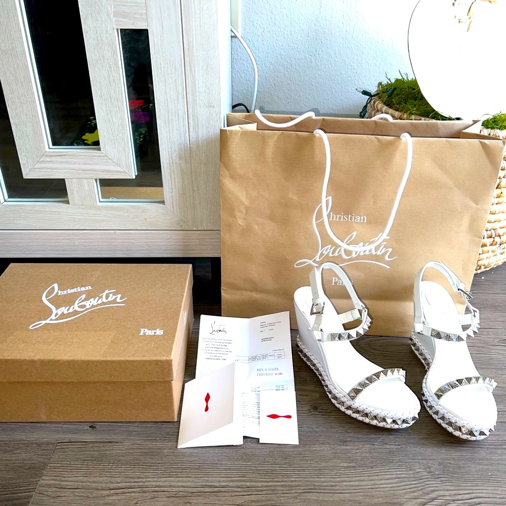 Christian Louboutin Pyraclou Womens Platform & Wedge Sandals w/ box and bag. - Picture 4 of 11